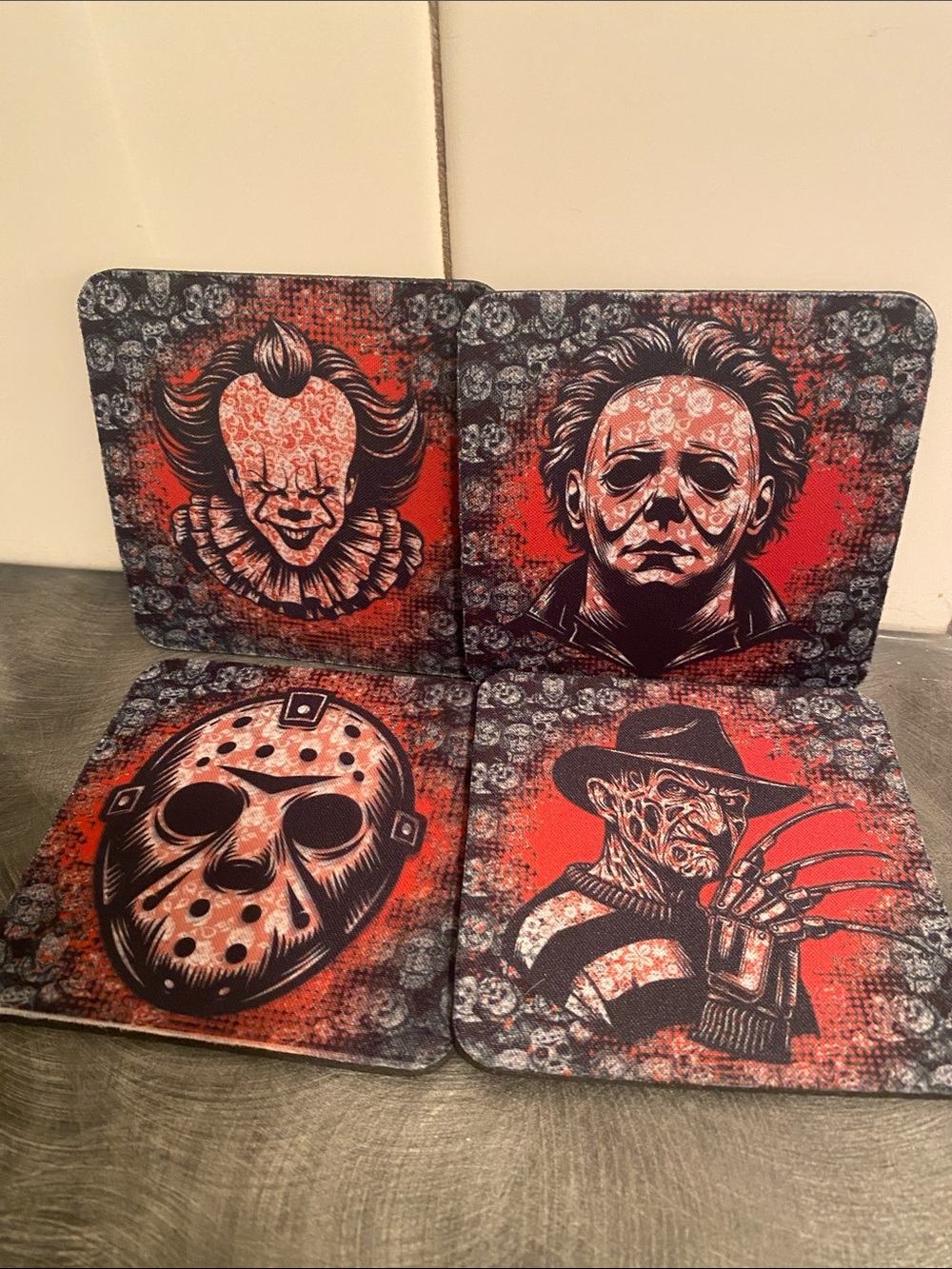 Horror Movie Decorative Coasters pennywise jason freddy michael